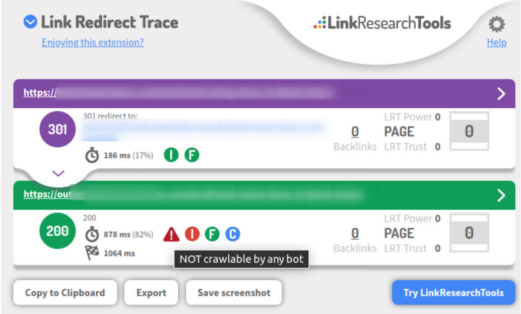 kostenlose Browsererweiterung Link Redirect Trace
