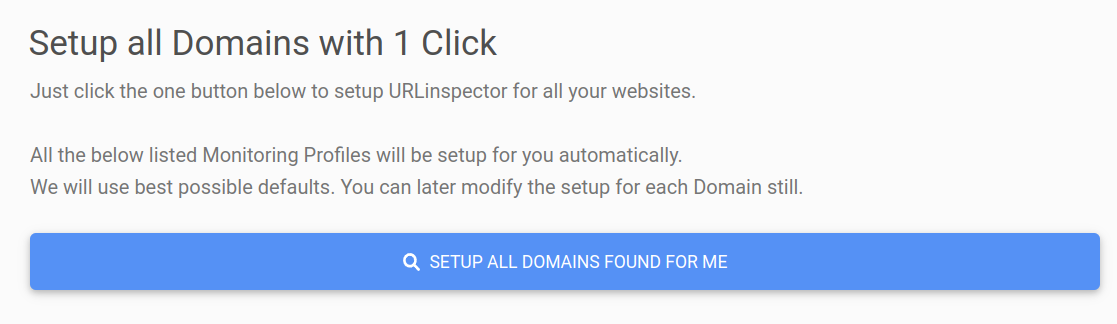Setup all domains automatically in URLinspector
